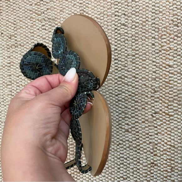 Jack Rogers Lauren Snake Print Sandals - Picture 6 of 9